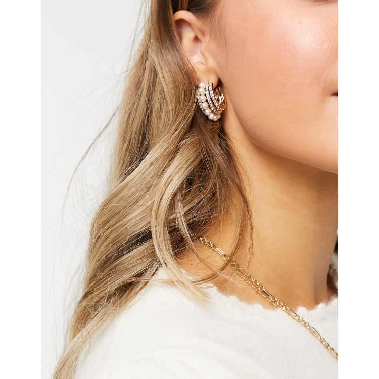 Maxi Pearl Hoop Earrings