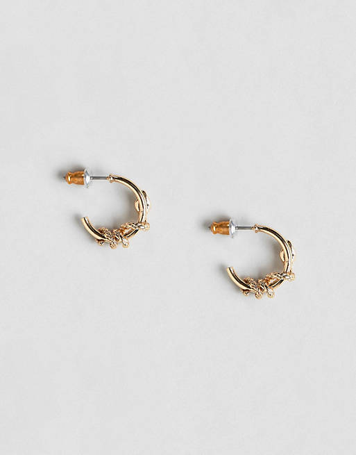 ASOS DESIGN hoop earrings with snake detail in gold | ASOS