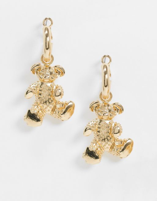 Teddy bear 2025 hoop earrings