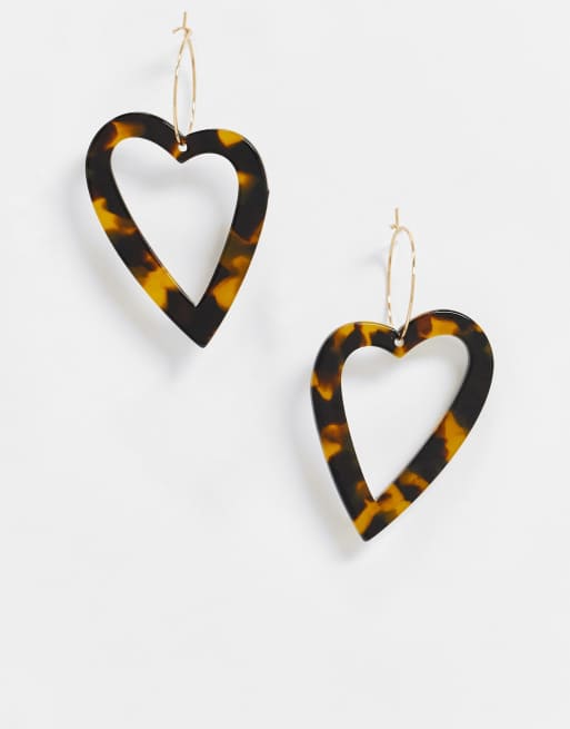 Tortoiseshell heart deals earrings