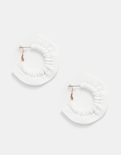 Leather hoop deals earrings