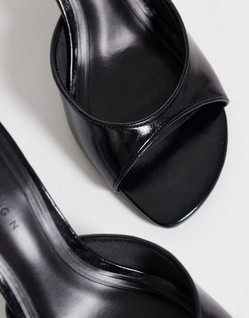ASOS DESIGN Hooray mid-heeled mules in black, 3 of 4