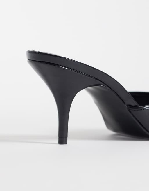 ASOS DESIGN Hooray muiltjes met middelhoge hak in zwart, 4 van 4