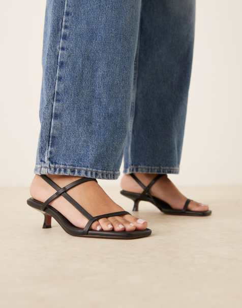 ASOS DESIGN - Hop - Sandali minimal con tacchetti a spillo neri - view 1