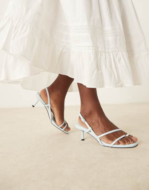 ASOS DESIGN - Hopscotch - Sandales minimalistes à petit talon et bride arrière - Bleu clair - view 1
