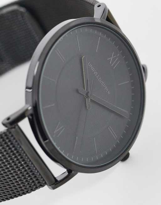 ASOS Design - Horloge met mesh band van roestvrij staal in zwart , 4 van 4