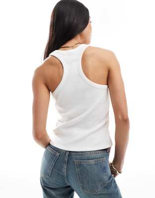 Asos Design Horsehoe Halter Top In White