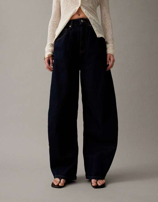 ASOS DESIGN – Horseshoe-Barrel-Leg-Jeans in Rinse-Waschung mit hohem Bund, 3 von 7