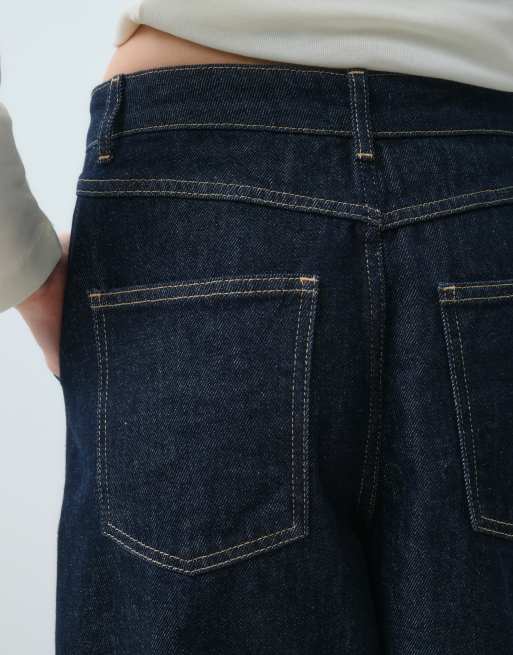 ASOS DESIGN horseshoe-denim jort i længere længde i rinse-vask, 4 af 5