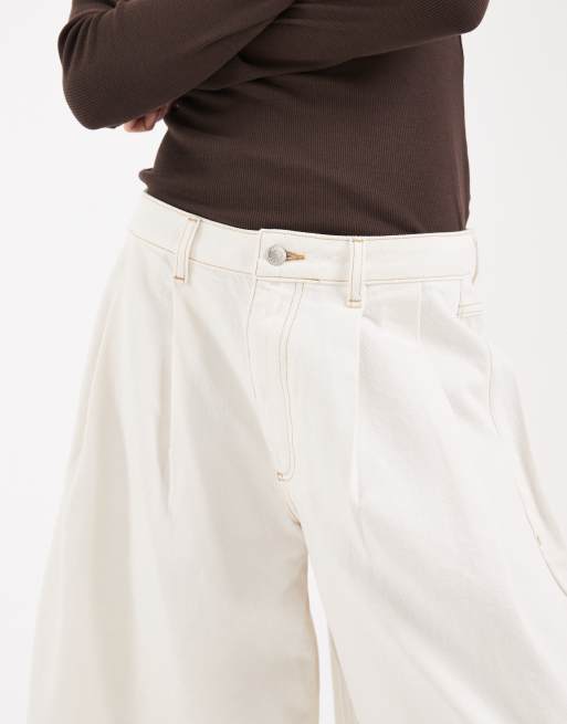ASOS DESIGN - Horseshoe denim jort in ecru, 3 van 5