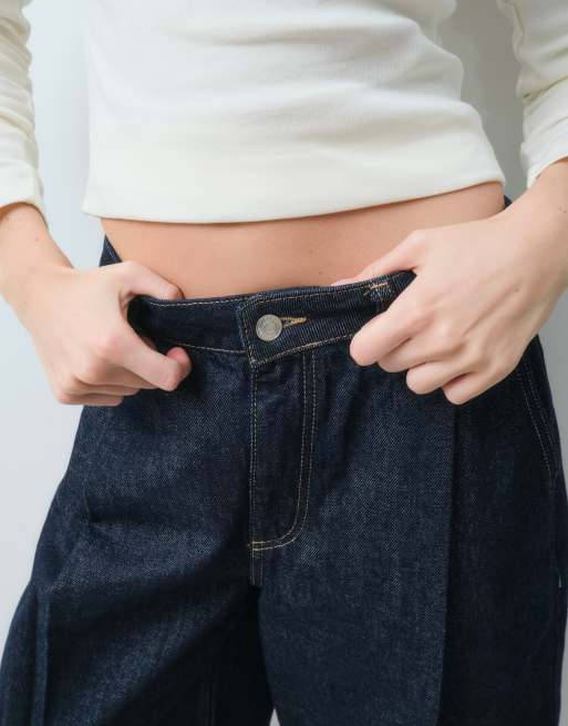 ASOS DESIGN horseshoe denim jort met langere lengte in rinsewassing, 2 van 5