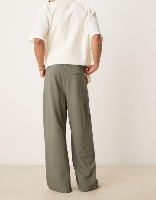 Asos Design Horseshoe Dress Pants In Green