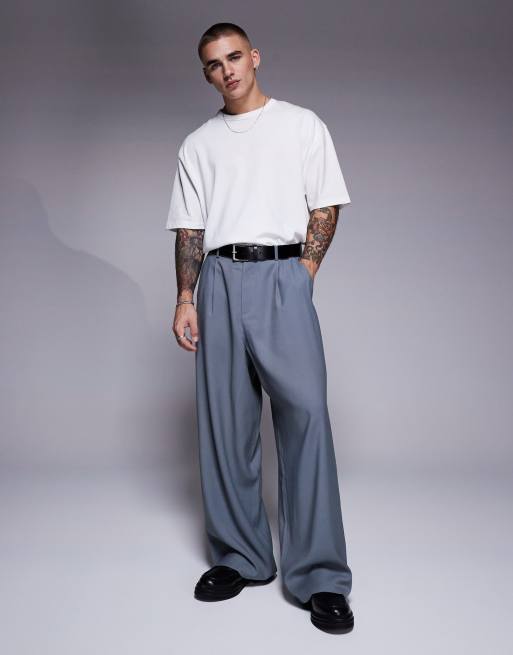 ASOS DESIGN horseshoe fit dress pants in gray
