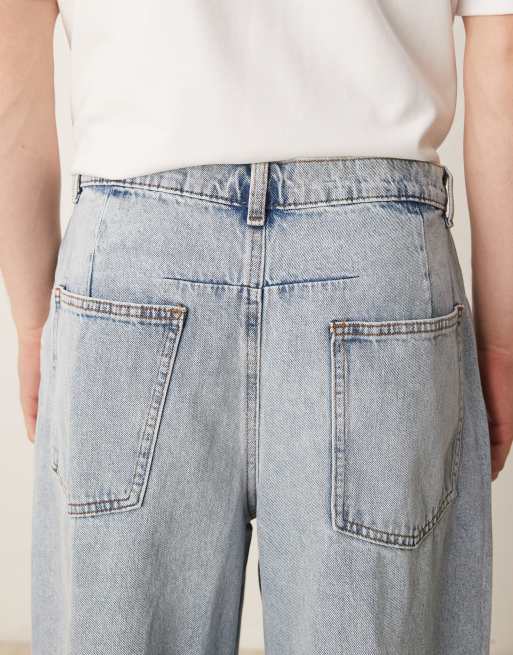 ASOS DESIGN horseshoe fit jeans in light wash blue