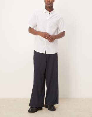 Asos Design Horseshoe Fit Smart Pants In Navy