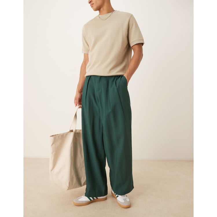 ASOS DESIGN horseshoe fit smart pants with box pleat and