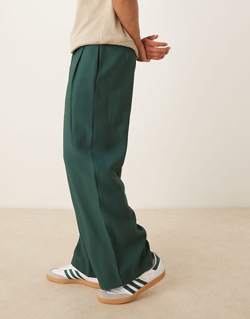 ASOS DESIGN horseshoe fit smart pants with box pleat and ASOS DESIGN horseshoe fit smart pants with box pleat and