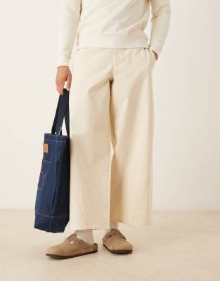 Horseshoe-Hose aus Twill in Ecru-Grün Grün 52