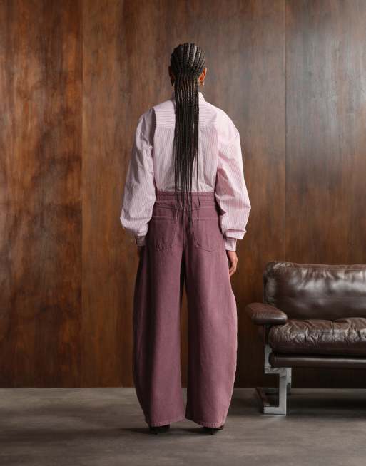 ASOS DESIGN oversized horseshoe jean in pink