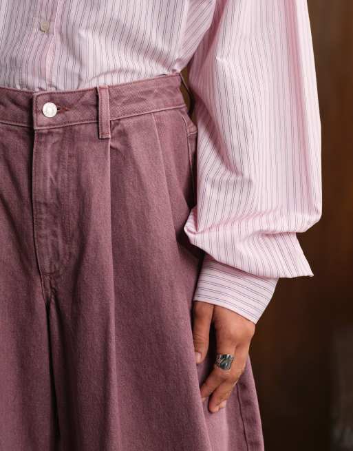 ASOS DESIGN oversized horseshoe jean in pink