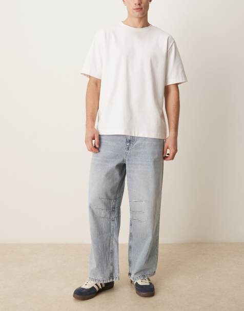 ASOS DESIGN – Horseshoe-Jeans in verwaschenem Hellblau - view 1