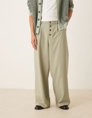 Asos Design Horseshoe Pants With Pinstripe