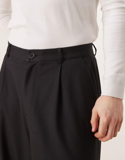 ASOS DESIGN horseshoe smart pants in black