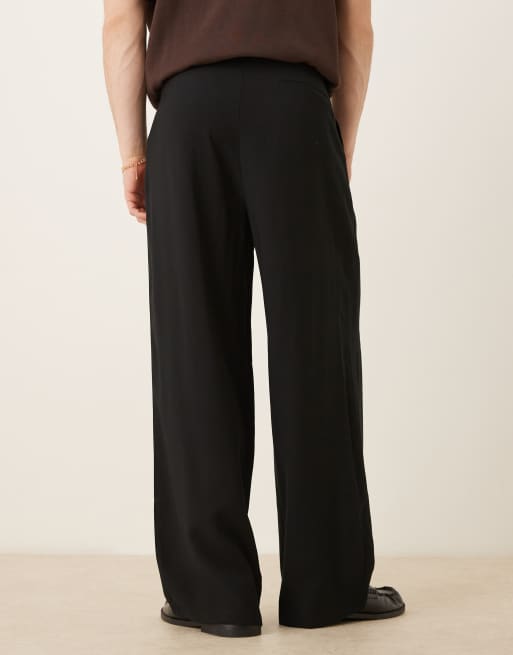 ASOS DESIGN horseshoe smart pants in black