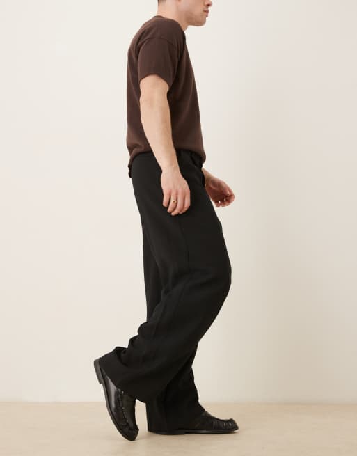 ASOS DESIGN horseshoe smart pants in black
