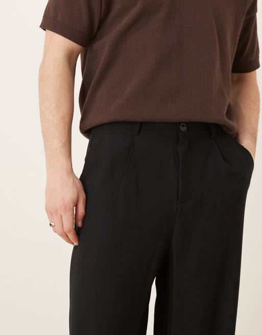 ASOS DESIGN horseshoe smart pants in black