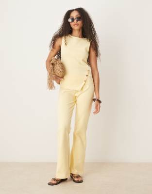 ASOS DESIGN - Hose aus Interlock-Stoff in Gelb, Kombiteil