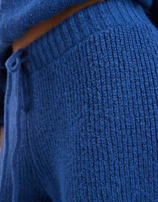 ASOS DESIGN – Hose aus Rippstrick in Dunkelblau mit weitem Bein, Kombiteil, 5 von 5