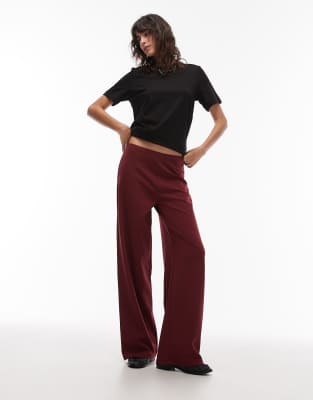 ASOS DESIGN - Hose in Burgunderrot mit weitem Bein, Kombiteil