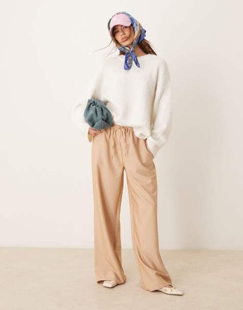 ASOS DESIGN – Hose in Kamelbraun mit Doppelbund - view 1