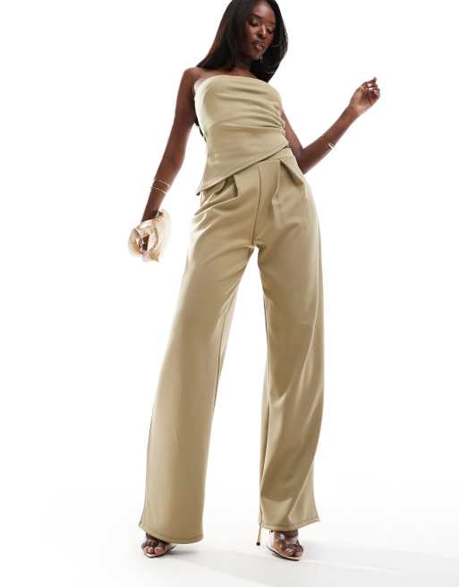 ASOS DESIGN – Hose in Khaki mit weitem Schnitt, Kombiteil