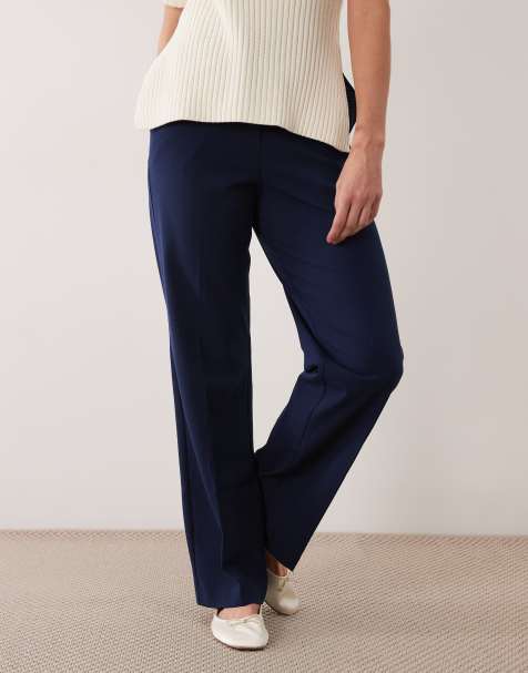 ASOS DESIGN – Hose in Marineblau mit schmalem, geradem Schnitt - view 1