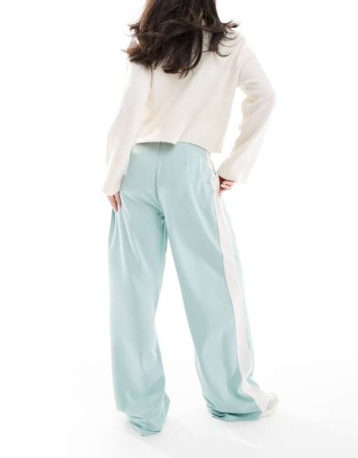 ASOS DESIGN – Hose in Minzgrün mit weitem Bein und farblich abgesetzter Stoffbahn, 4 von 5