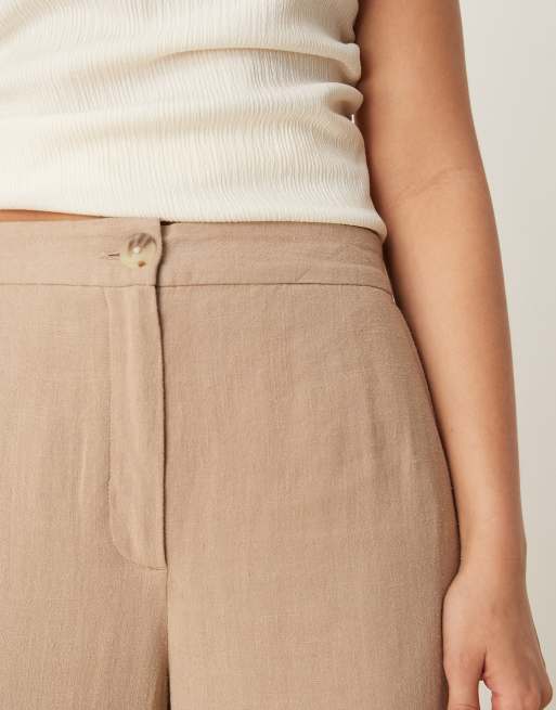 ASOS DESIGN – Hose in Mokka mit Leinenanteil und lockerem, geradem Schnitt, 3 von 5