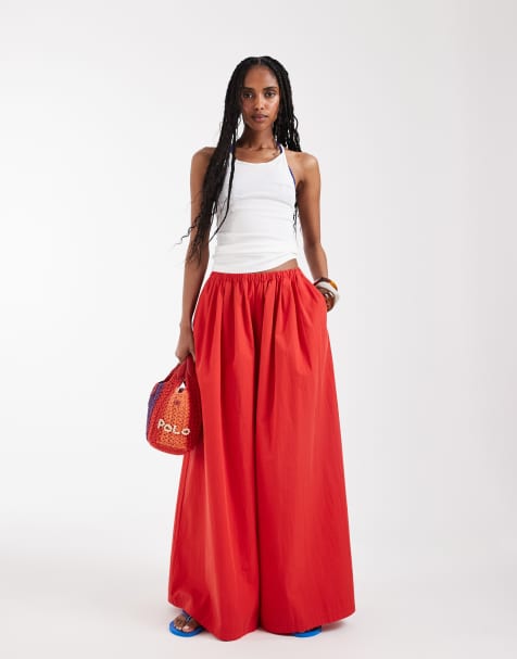 ASOS DESIGN – Hose in Rot mit super weitem Schnitt - view 1