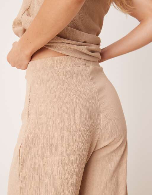 ASOS DESIGN – Hose in Sandbeige mit weitem Bein und linearer Struktur, Kombiteil, 5 von 5