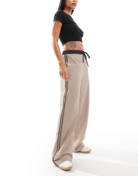 ASOS DESIGN – Hose in Steinbeige mit Kontrastbahn - view 1