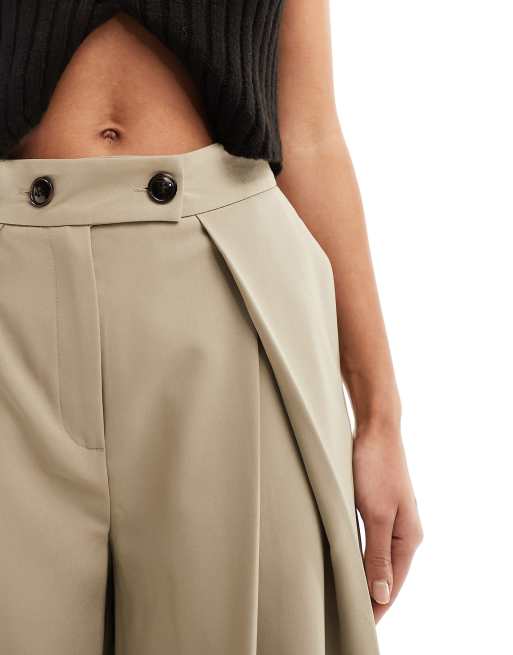 ASOS DESIGN – Hose in Taupe mit weitem Bein und Umschlag vorne, 4 von 5