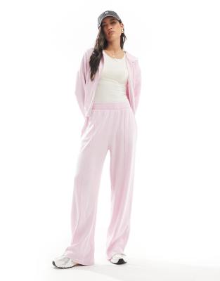 ASOS DESIGN - Hose in verwaschenem Rosa mit Waffelstruktur, Kombiteil-Bunt