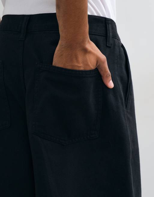 ASOS DESIGN Hose mit Barrel-Leg in Schwarz, 4 von 5