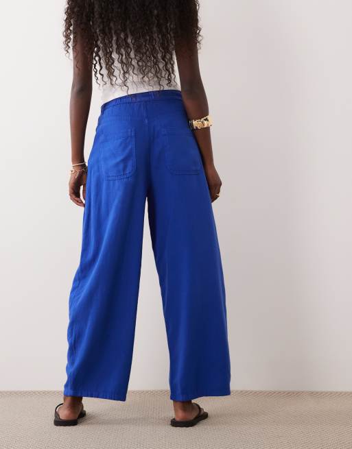 ASOS DESIGN Hose mit Falten und Taschen in Kobaltblau, 2 von 5