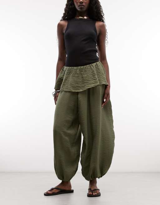 ASOS DESIGN Hose mit Rockdetail in Khaki, 2 von 5