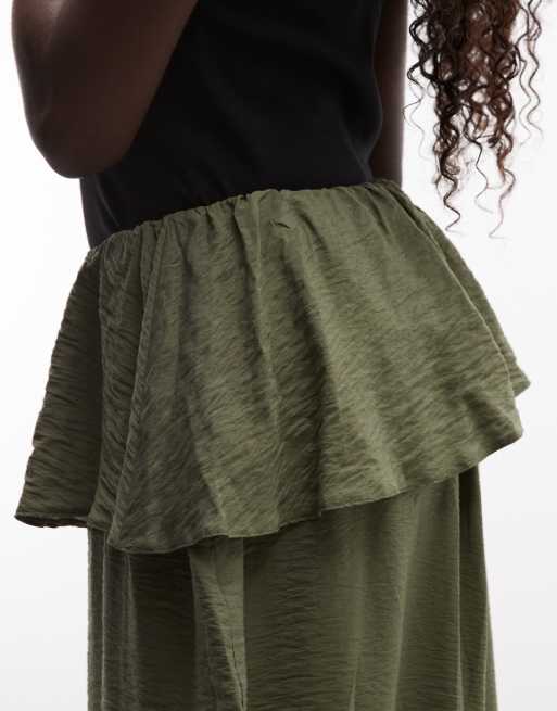 ASOS DESIGN Hose mit Rockdetail in Khaki, 4 von 5