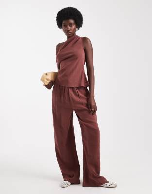 ASOS DESIGN - Hose mit Tunnelzug und geradem Bein, Kombiteil-Schwarz