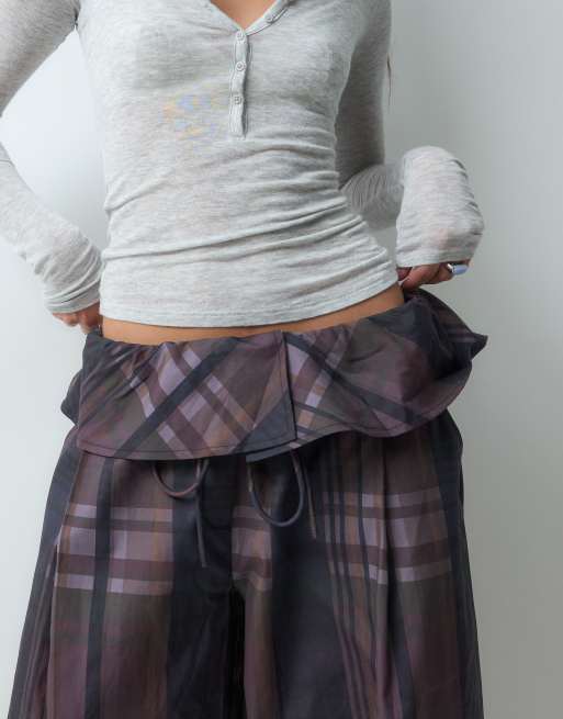 ASOS DESIGN Hose mit umgeschlagenem Bunddetail in kariert, 2 von 5