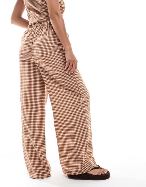 ASOS DESIGN – Hose mit Vichy-Karo und weitem Bein, Kombiteil, 4 von 5